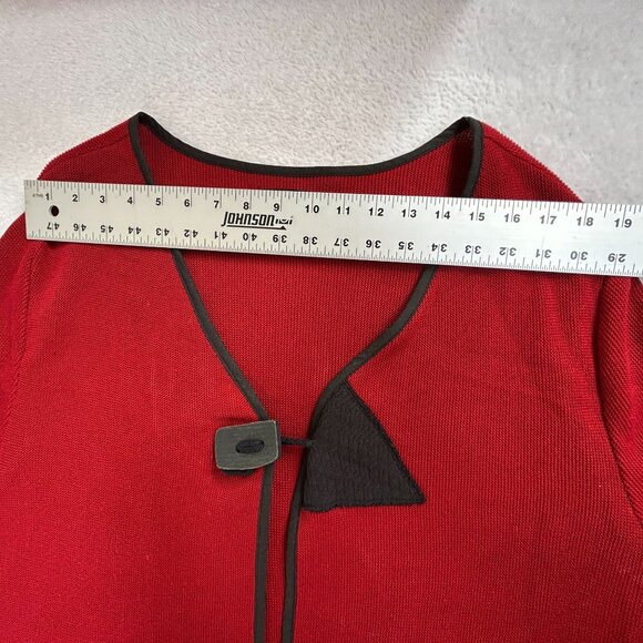 Krisztina Nagy Designer Collection Womens Red Knit Cardigan Front Detail Size 2X - Picture 6 of 9